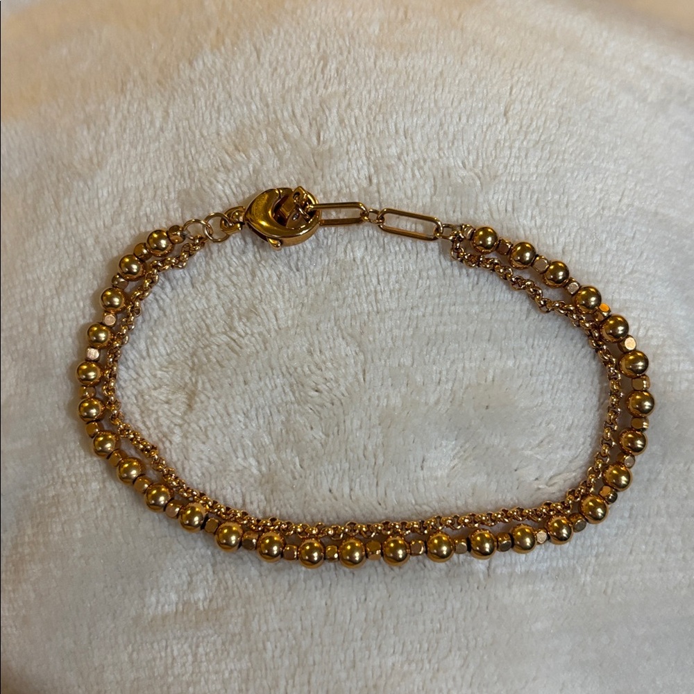 Fossil rose gold tone double bracelet